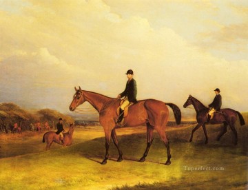 Un jockey sur un cheval de chasse de châtaigne John Ferneley Snr Peinture à l'huile
